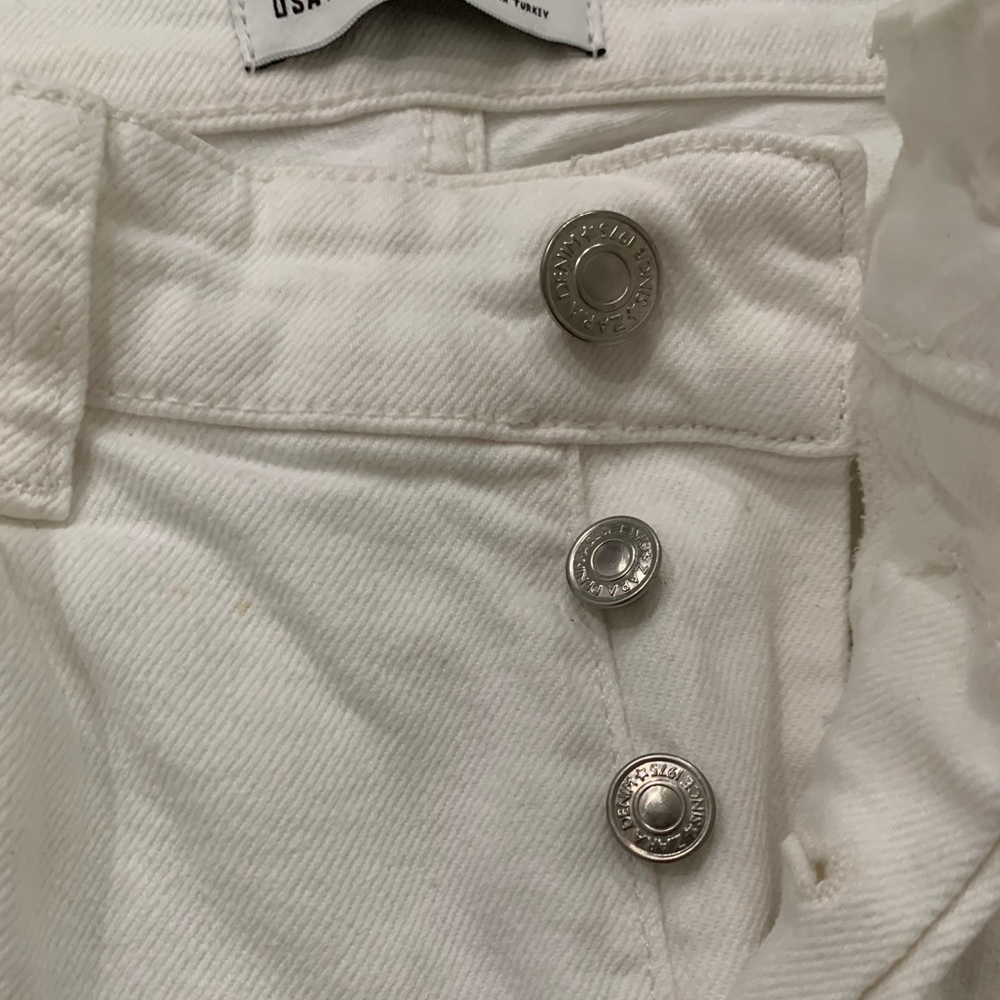 πHPπ Zara Man White Ripped-Knee Skinny Jeans Size 34 used - Picture 4 of 4